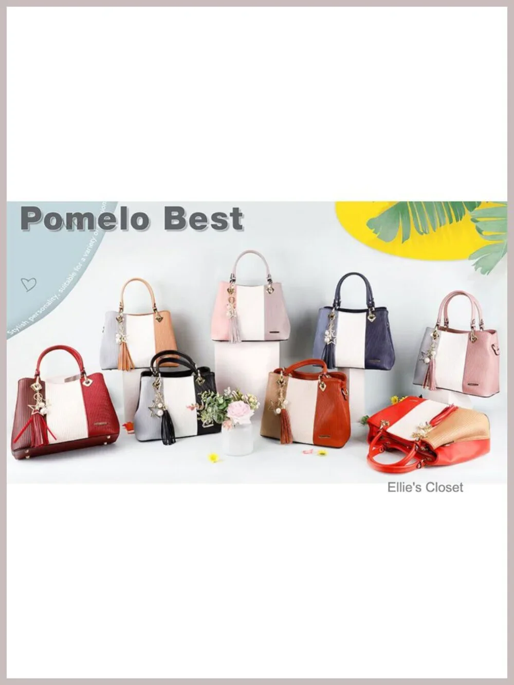 Women's Top-Handle Satchel Bag with Multiple Pockets PU Leather 3 Colors